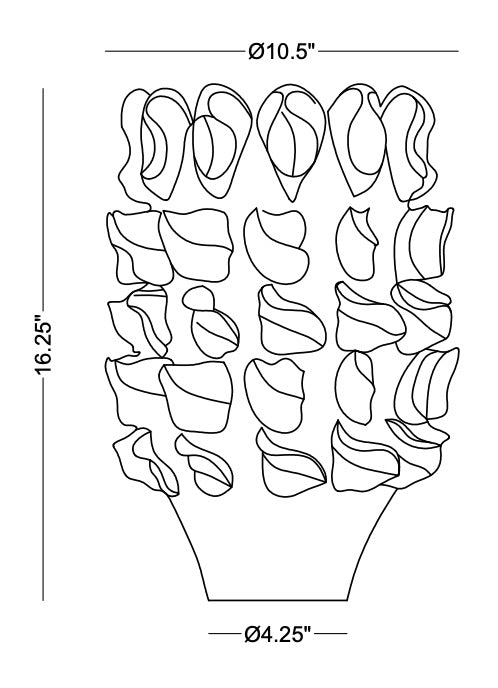 VASE PETALS OFF-WHITE