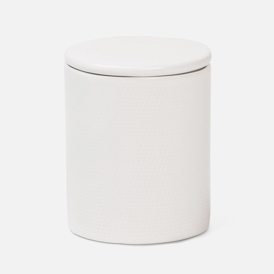 BATH COLLECTION WHITE BURLAP CERAMIC