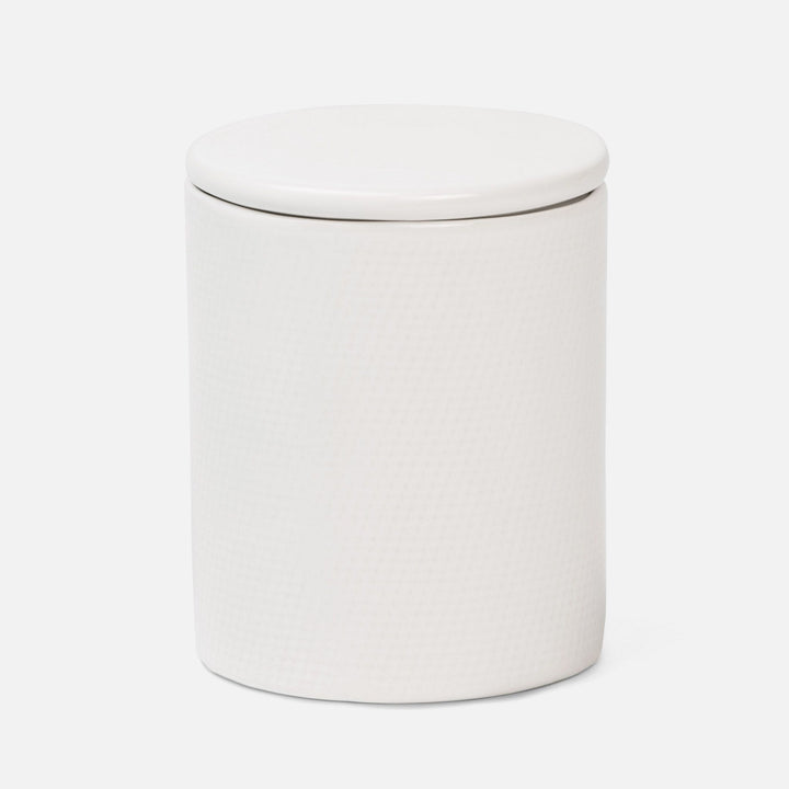 BATH COLLECTION WHITE BURLAP CERAMIC