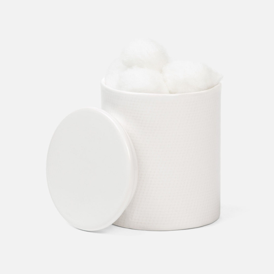 BATH COLLECTION WHITE BURLAP CERAMIC