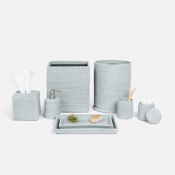 BATH COLLECTION LIGHT GRAY RATTAN