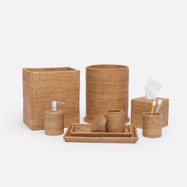 BATH COLLECTION BROWN RATTAN