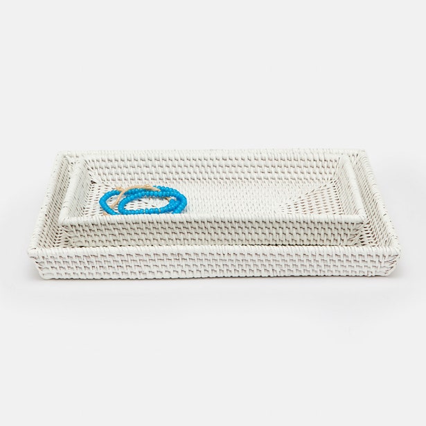 BATH COLLECTION WHITE RATTAN