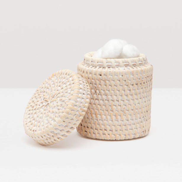BATH COLLECTION WHITEWASHED RATTAN