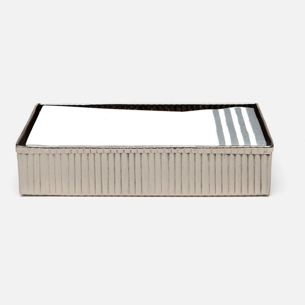 BATH COLLECTION SHINY NICKEL RIBBED METAL