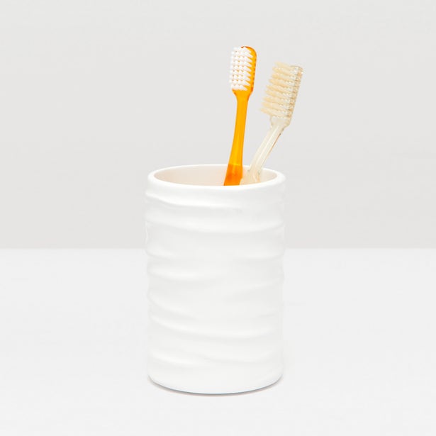 BATH COLLECTION WHITE LACQUER RESIN WAVE