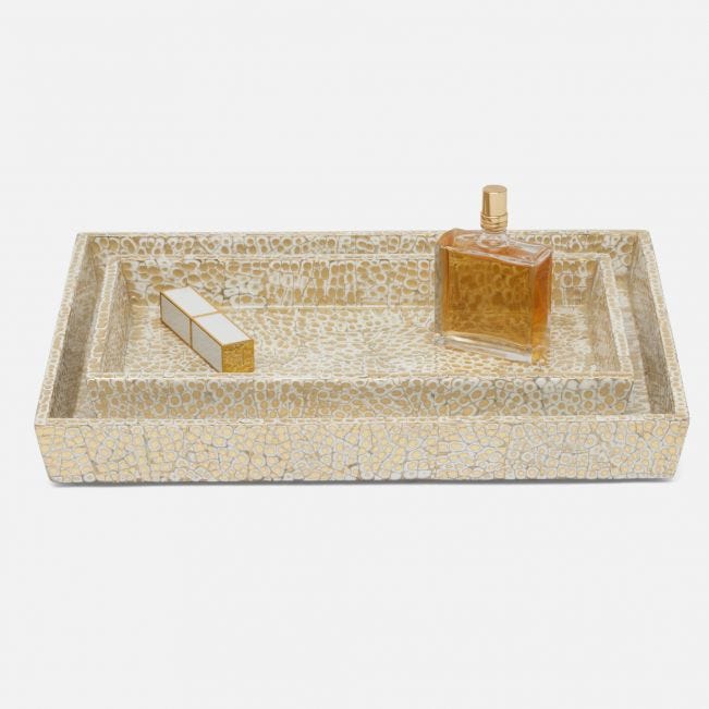 BATH COLLECTION GOLD/WHITE LACQUERED EGGSHELL