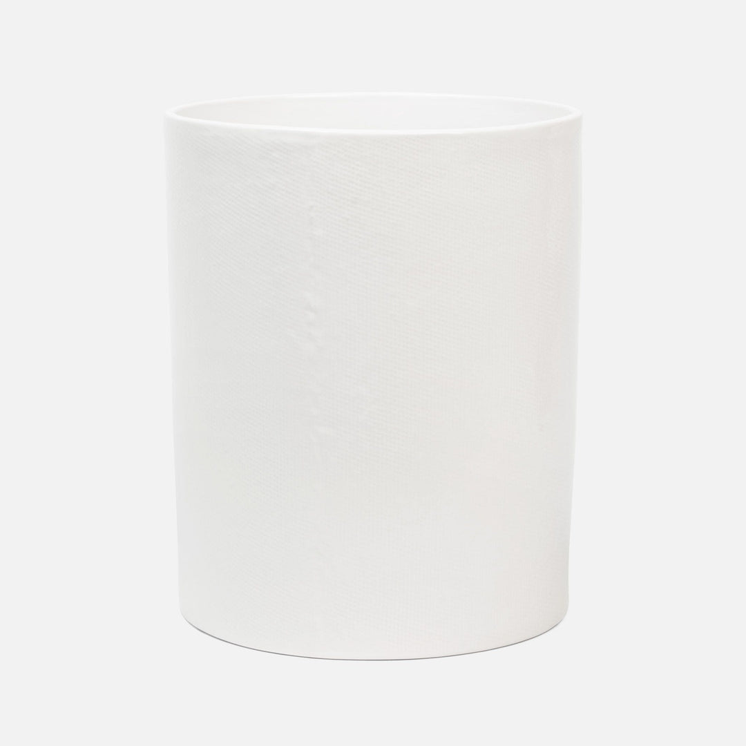 BATH COLLECTION WHITE BURLAP CERAMIC