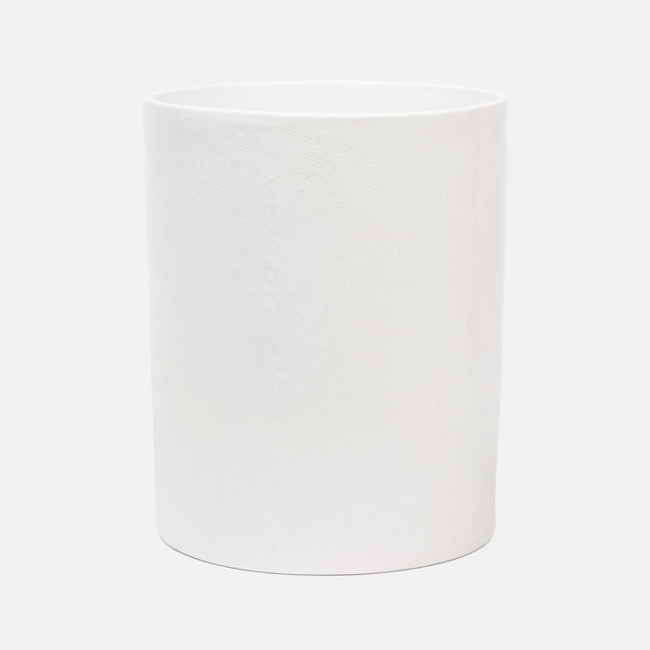 BATH COLLECTION WHITE BURLAP CERAMIC