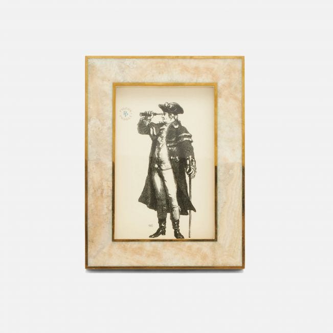 FRAME BEIGE CRYSTAL STONE & BRASS