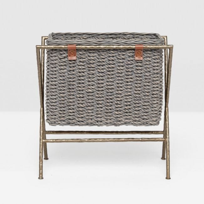 MAGAZINE RACK GRAY WOVEN SEAGRASS #57969