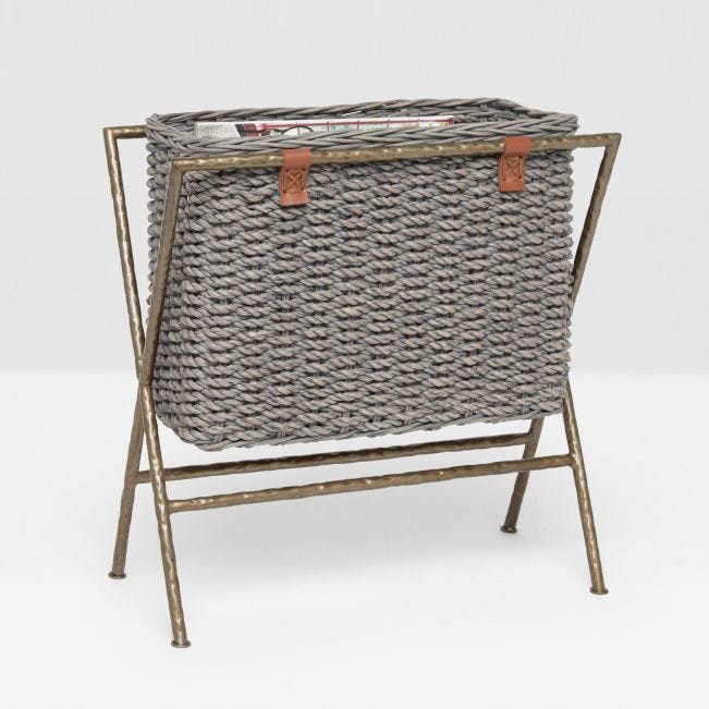 MAGAZINE RACK GRAY WOVEN SEAGRASS #57969