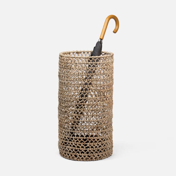 UMBRELLA STAND BLEACHED BANANA BARK #41597