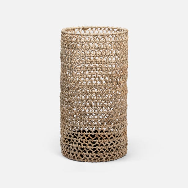 UMBRELLA STAND BLEACHED BANANA BARK #41597