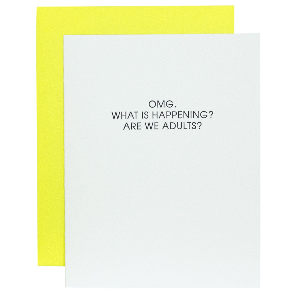 BIRTHDAY GREETING CARD "OMG ARE WE ADULTS"