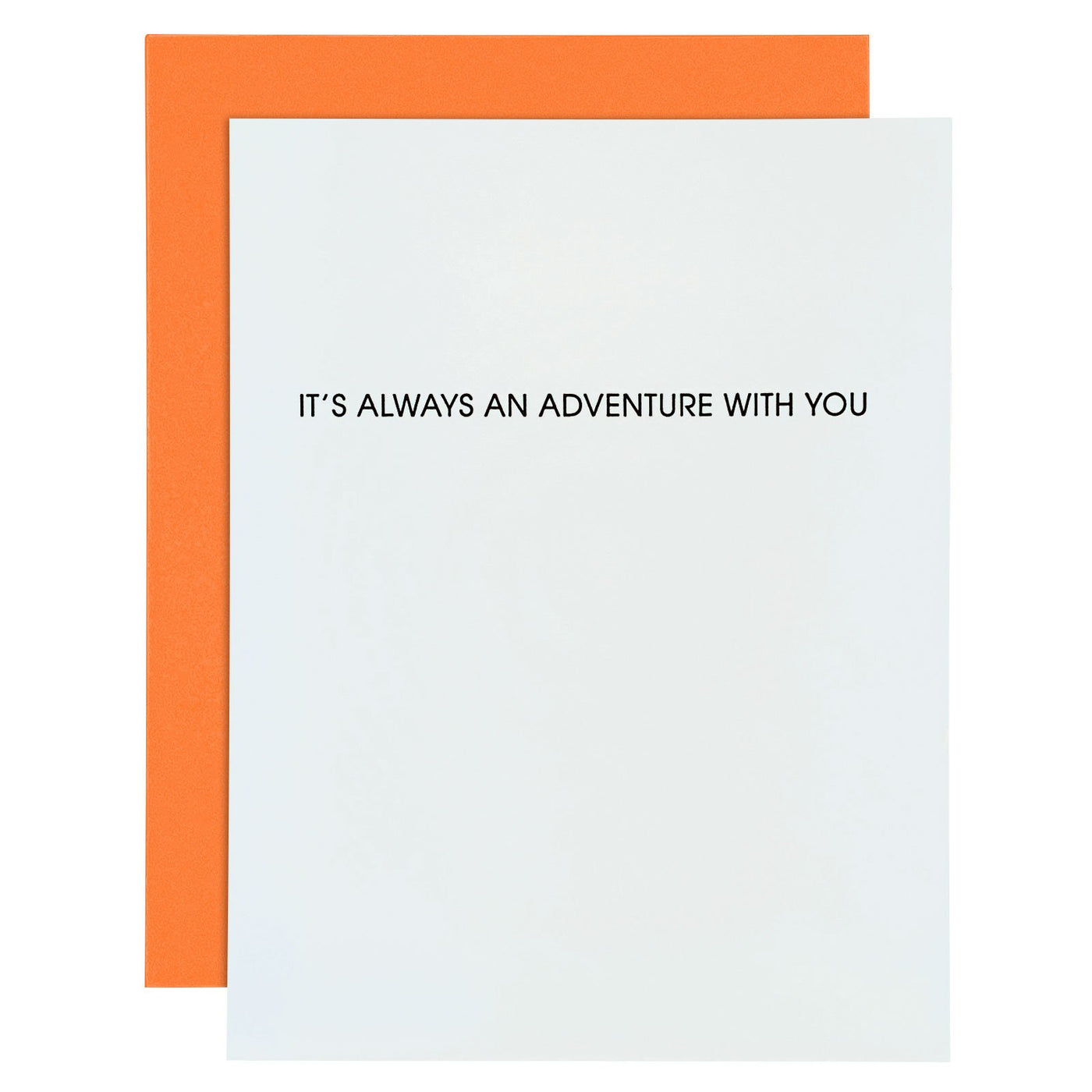 CARD LETTERPRESS "ALWAYS AN ADVENTURE WITH YOU"