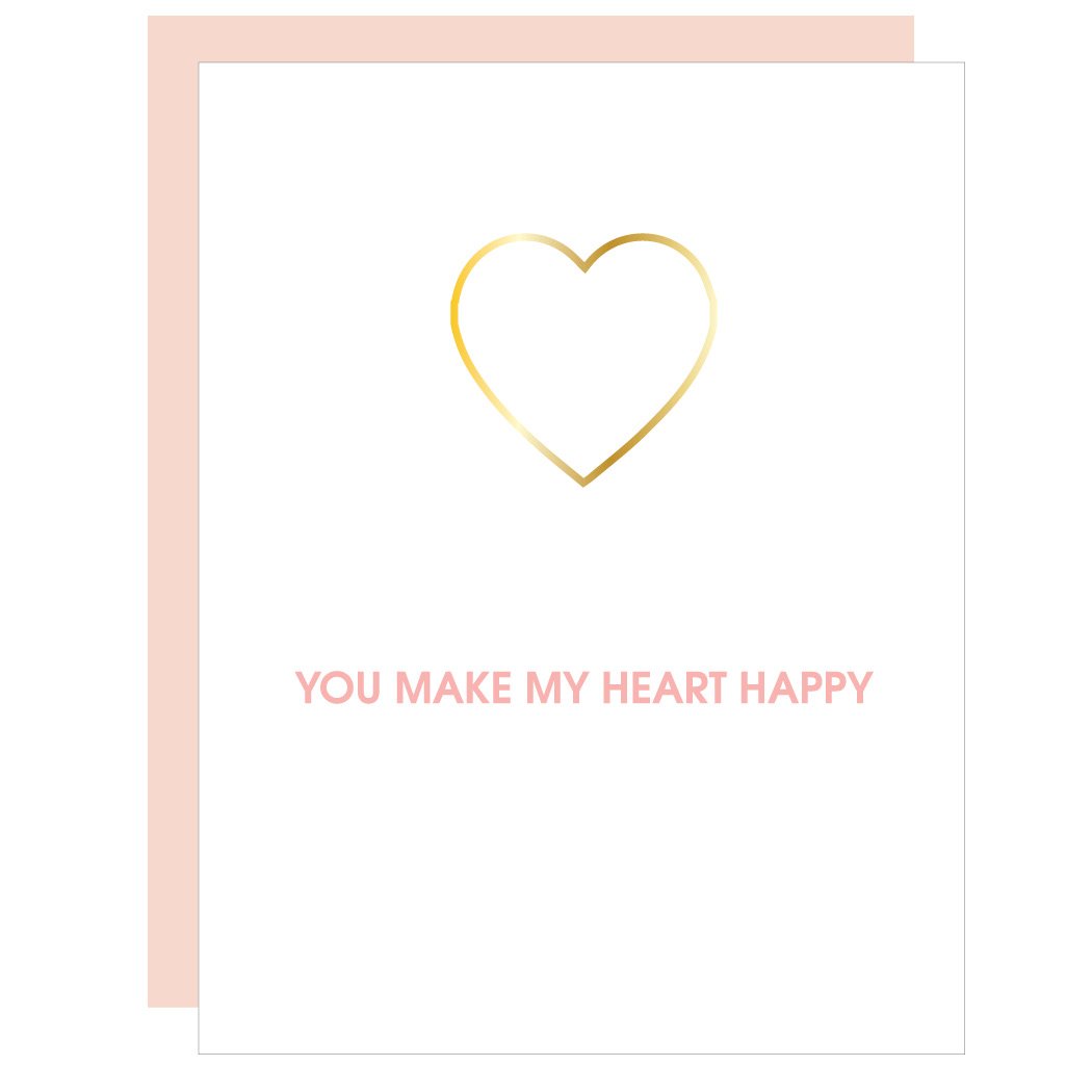 GREETING CARD "YOU MAKE MY HEART HAPPY" PAPER CLIP