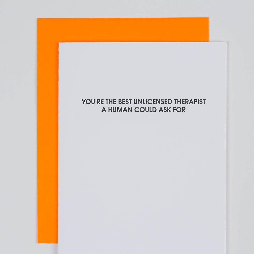 GREETING CARD "BEST UNLICENSED THERAPIST"