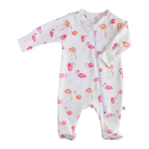 FOOTIE FLAMINGOS ZIP 6-12M #43430