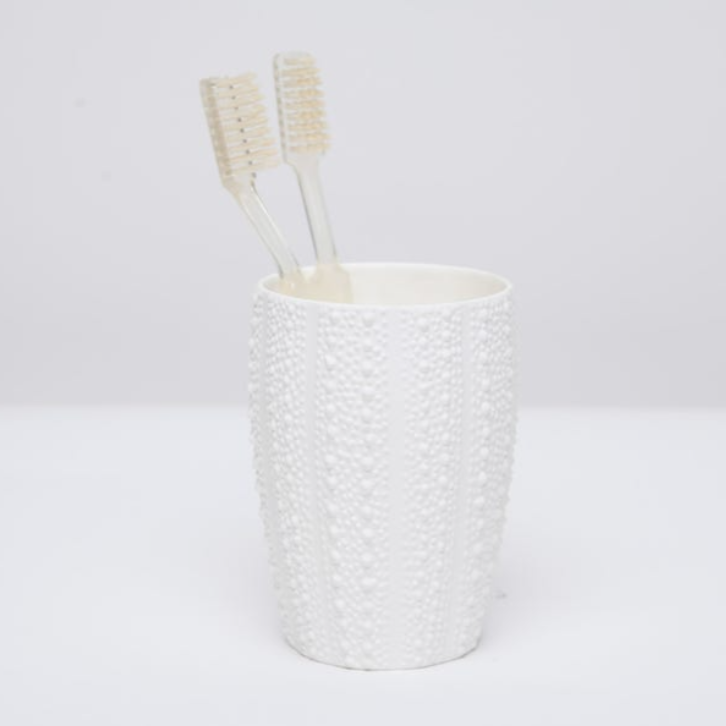 BATH COLLECTION WHITE PORCELAIN SEA URCHIN