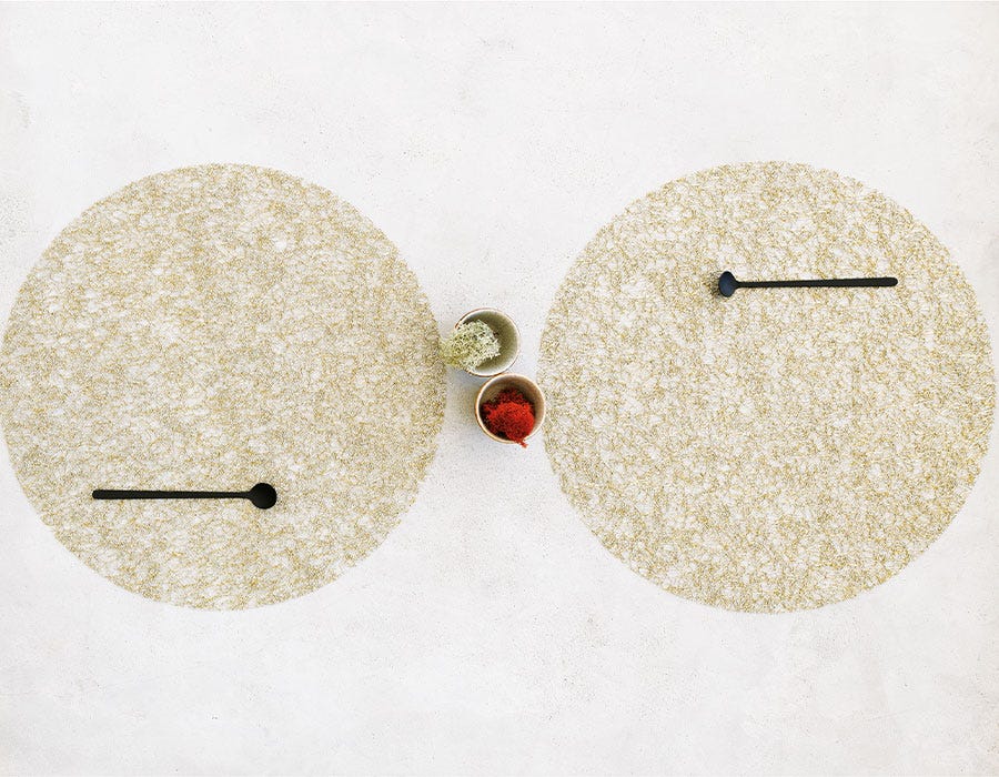 PLACEMAT METALLIC LACE ROUND