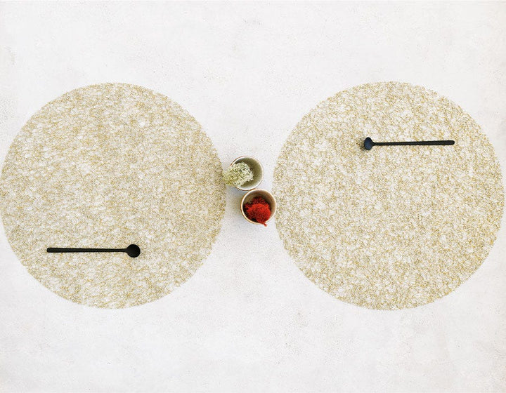 PLACEMAT METALLIC LACE ROUND