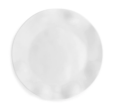 PLATE DINNER WHITE MELAMINE RUFFLED EDGE ROUND