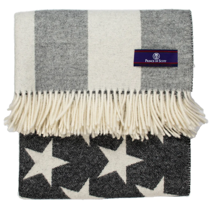 THROW MERINO WOOL (MONOCHROMATIC AMERICAN FLAG)