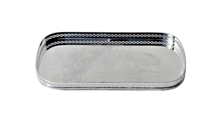 TRAY WITH FOX DESIGN SILVER PLATED #62602