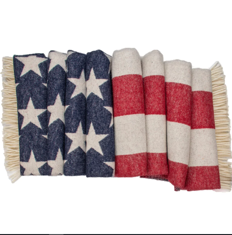 THROW MERINO WOOL (AMERICAN FLAG) #62788