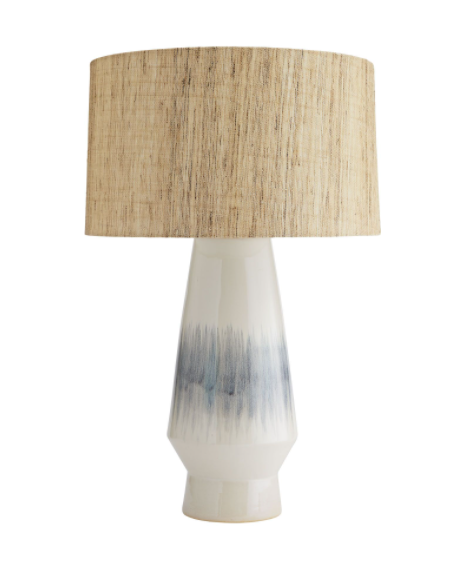 TABLE LAMP TAPERED CERAMIC BLUE HEATHER FINISH