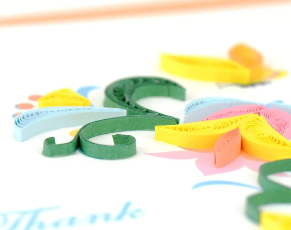 THANK YOU GREETING CARD "FLOWER WREATH" #51217