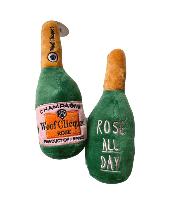 DOG TOY ROSE CHAMPAGNE BOTTLE