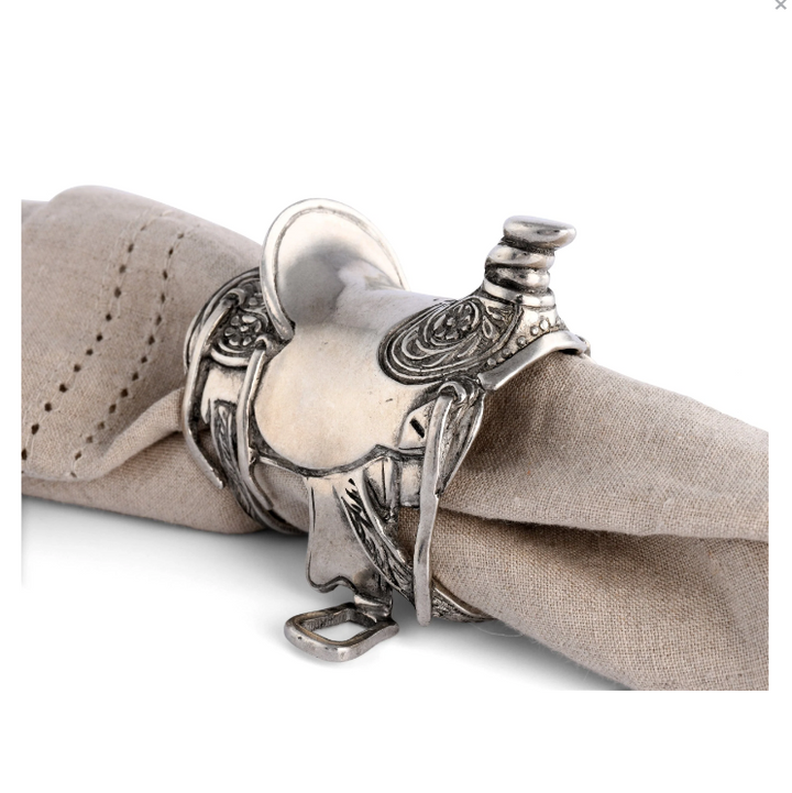 NAPKIN RING PEWTER COWBOY SADDLE