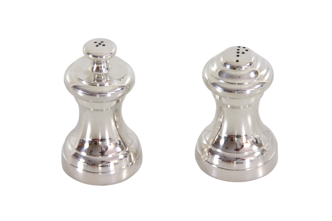 SALT & PEPPER SHAKERS PLAIN SILVER