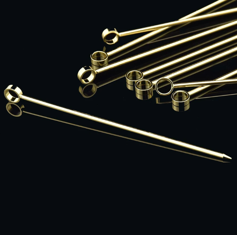 COCKTAIL PICKS GOLD SET/8
