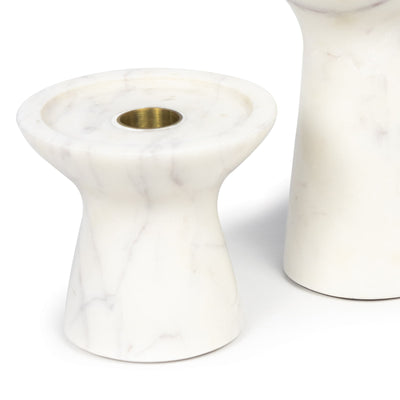 CANDLE HOLDER MARBLE S/2