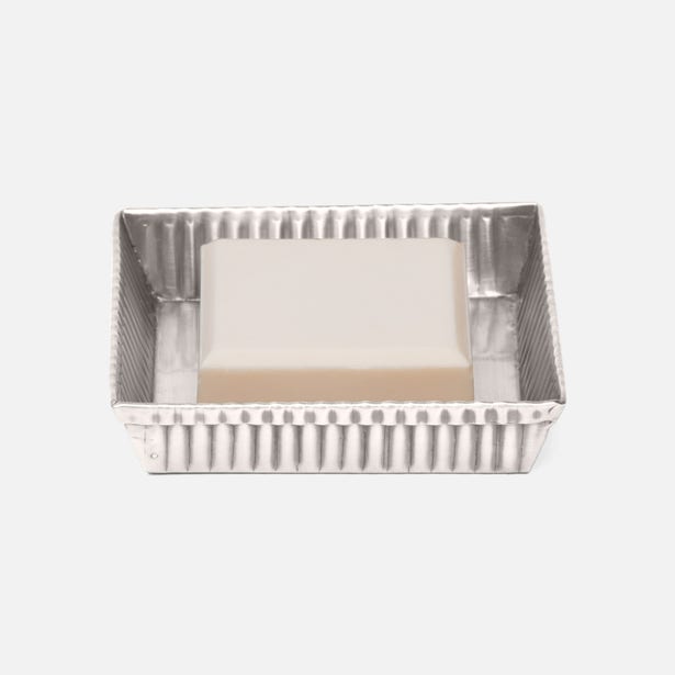 BATH COLLECTION SHINY NICKEL RIBBED METAL