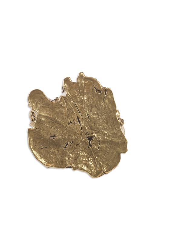 SIDE TABLE BRASS LOG #21687