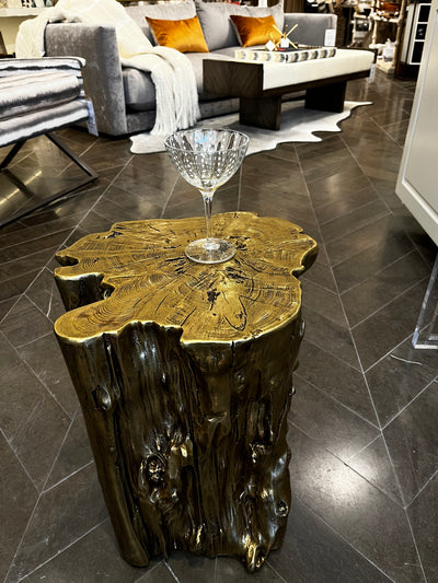 SIDE TABLE BRASS LOG #21687