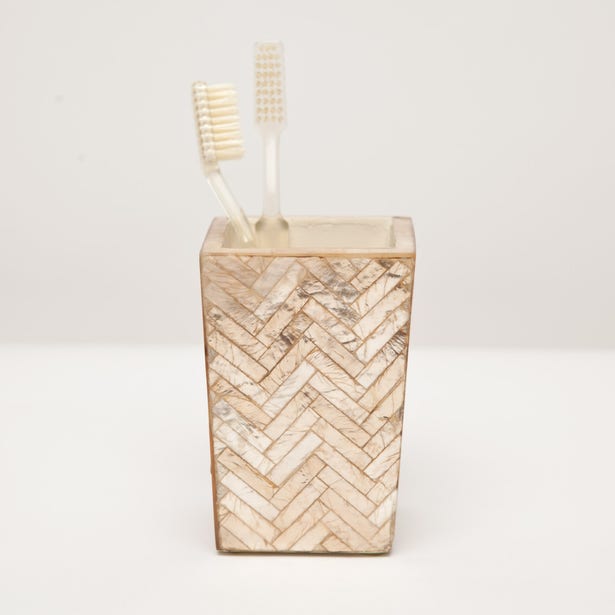 BATH COLLECTION SMOKED HERRINGBONE CAPIZ