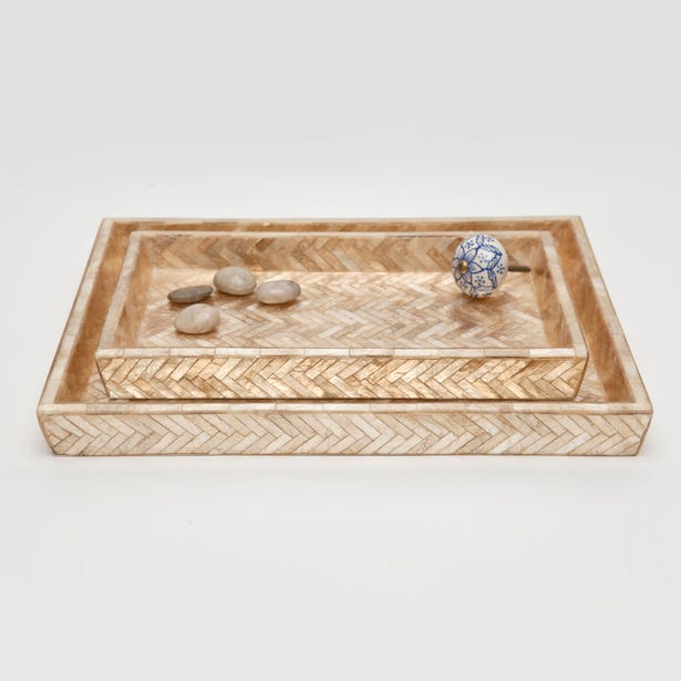 BATH COLLECTION SMOKED HERRINGBONE CAPIZ