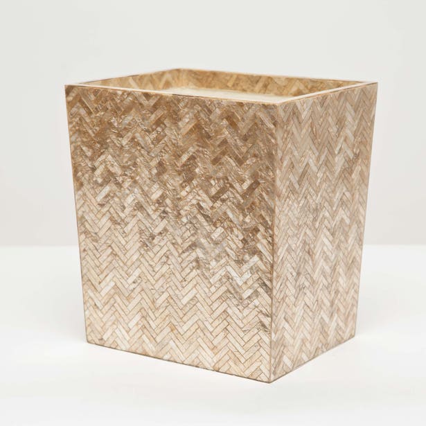 BATH COLLECTION SMOKED HERRINGBONE CAPIZ