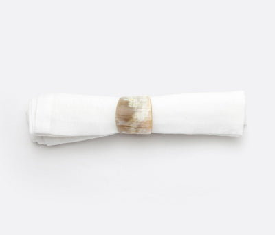 SET/4 NAPKIN RING NATURAL HORN #24462