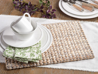PLACEMAT WHITE HYACINTH WOVEN