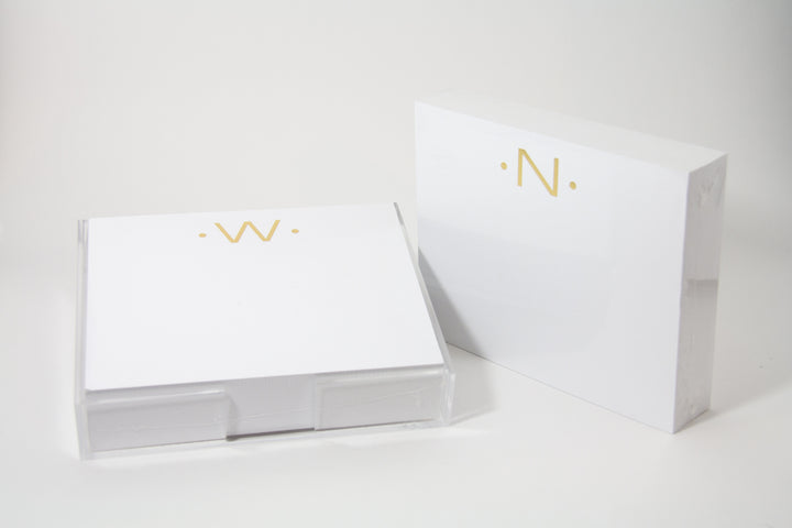 NOTEPAD LUXE GOLD FOIL INITIAL