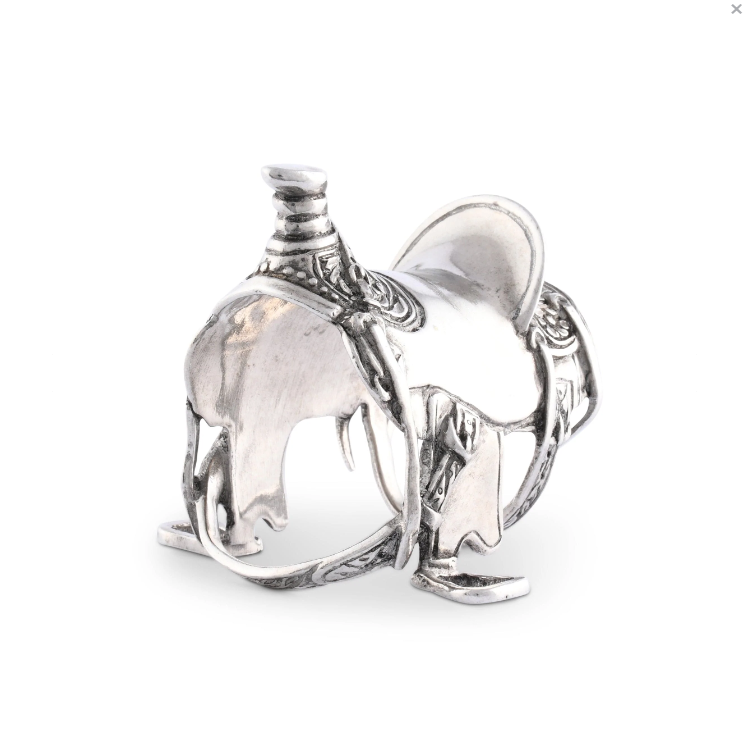 NAPKIN RING PEWTER COWBOY SADDLE