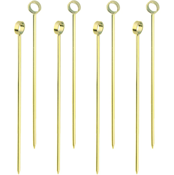 COCKTAIL PICKS GOLD SET/8