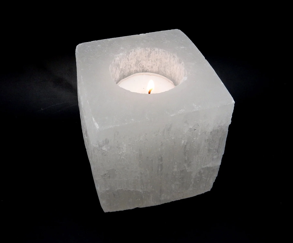 CANDLE HOLDER SELENITE SQUARE