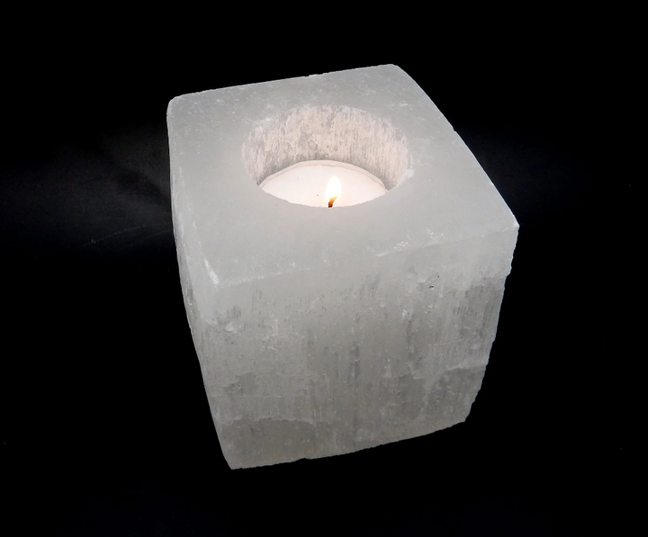 CANDLE HOLDER SELENITE SQUARE